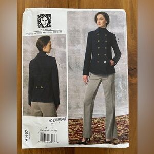 VOGUE Patterns American Designer Anne Klein V1467/E5 Advanced Jacket Pants Uncut